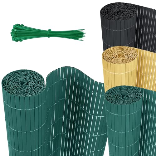 HENGMEI Estera de protección visual de PVC, valla de privacidad, protección contra el viento, opaca para jardín, balcón y terraza (1000 x 120 cm, marrón)
