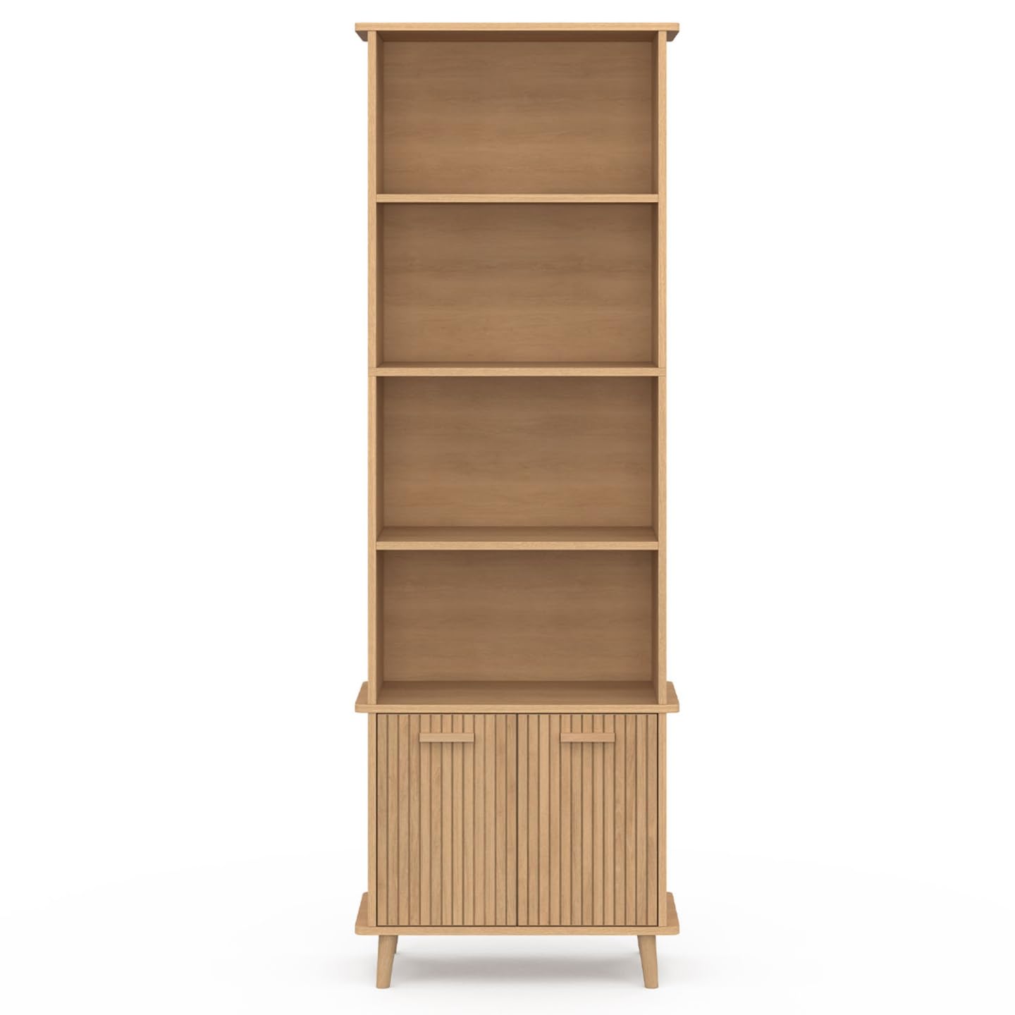 IDMarket - Etagère bibliothèque 4 Niveaux Juliette Effet Lattes tasseau