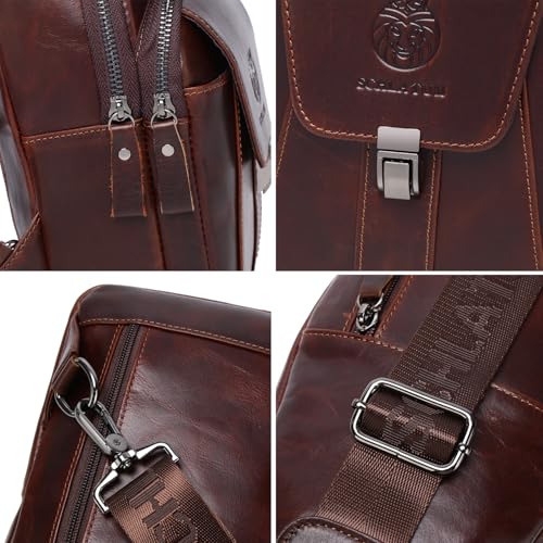 Bolso de cuero tipo bandolera para senderismo para hombres y mujeres miniatura 4