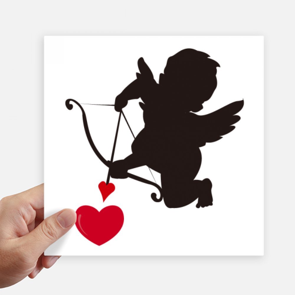 Autocollant carré Cupidon Ange l'amour pour personnaliser valise et ordinateur portable