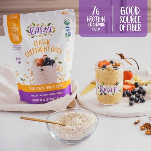 Image of Oatsome Overnight Oats 2 lb, 7g Protein, Flax & Chia Seeds, Gluten-Free