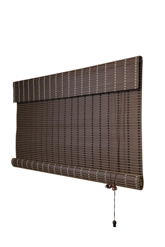 Light Filtering & Cooling PVC Exterior & Interior Window Blind for Balcony and Outdoor Area - Sun Shade, Heat Reducing, Rain Resistant Choclate Brown 2 (3Feet X 7Feet)