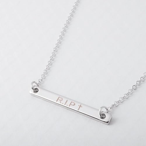 Miniatura 3 de Petite Boutique Collar de barra con nombre chapado en oro de 16 quilates, grabado a máquina, collar personalizado para boda, graduación,