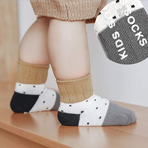 3Pairs / Set Calzini per Neonati Cotone Baby Girl Calze Antiscivolo Cartone Animato Calzini Casual per Ragazzi Infantile per Neonate yc0209 (Color : Bear, Kid Size : 9M)