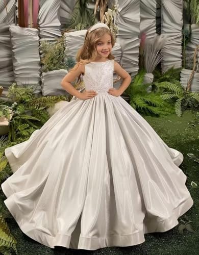 Lace Applique Flower Girl Dresses for Wedding First Communion Dress for Girls Pageant Ball Gown4