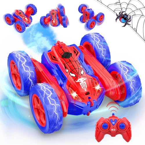 Dreamlandia Spider Coches Teledirigido, 360° Coche Teledirigido Niños 3 4 5 6 Años Juguetes Niños 3-10 Años Regalo Niño Niña 3-10 Años, 2.4ghz Coches para Niños con Luces Incluye Batería Recargable