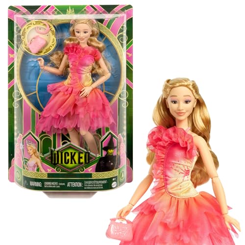 Mattel Wicked Glinda Fashion Doll & Accessories with Blonde Hair Possibility & Removable Ballroom Look HXT63
