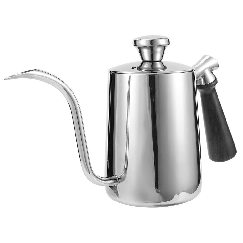 Atyhao Hervidor de café, Pico de café de Acero Inoxidable de 600 ml, hervidor de Agua, Tetera, Cuello de Ganso, Goteo Manual
