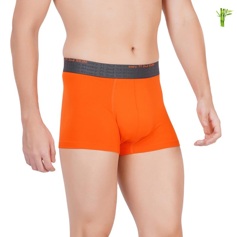 Image of saey 7! - Premium Micro Bamboo Innerwear | Ultra Soft Men's Trunks - Naturally Anti-Bacterial - No Marks Waist Band| Maple Orange