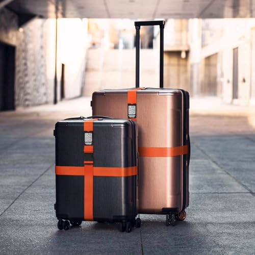 Image of Hero Luggage Straps for Suitcases (2-Pack) Heavy-Duty Adjustable Luggage Belt with Duraflex Buckle & Built-in Luggage Tag - Checked Bag & Carry-on Travel Essentials