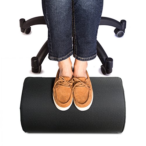 Office Foot Rest Under Desk: New Ergonomic Footrest Cushion w/Angled Half Cylinder Design for Optimum Leg Clearance: Firm, Compact Supportive Foot Stool Under Desk Foot Rest Desk Accessories
