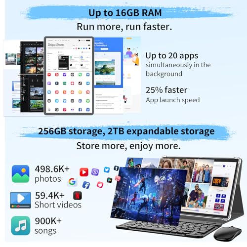 JJGJ T618 Android 15 Tablet with Keyboard の商品画像 2