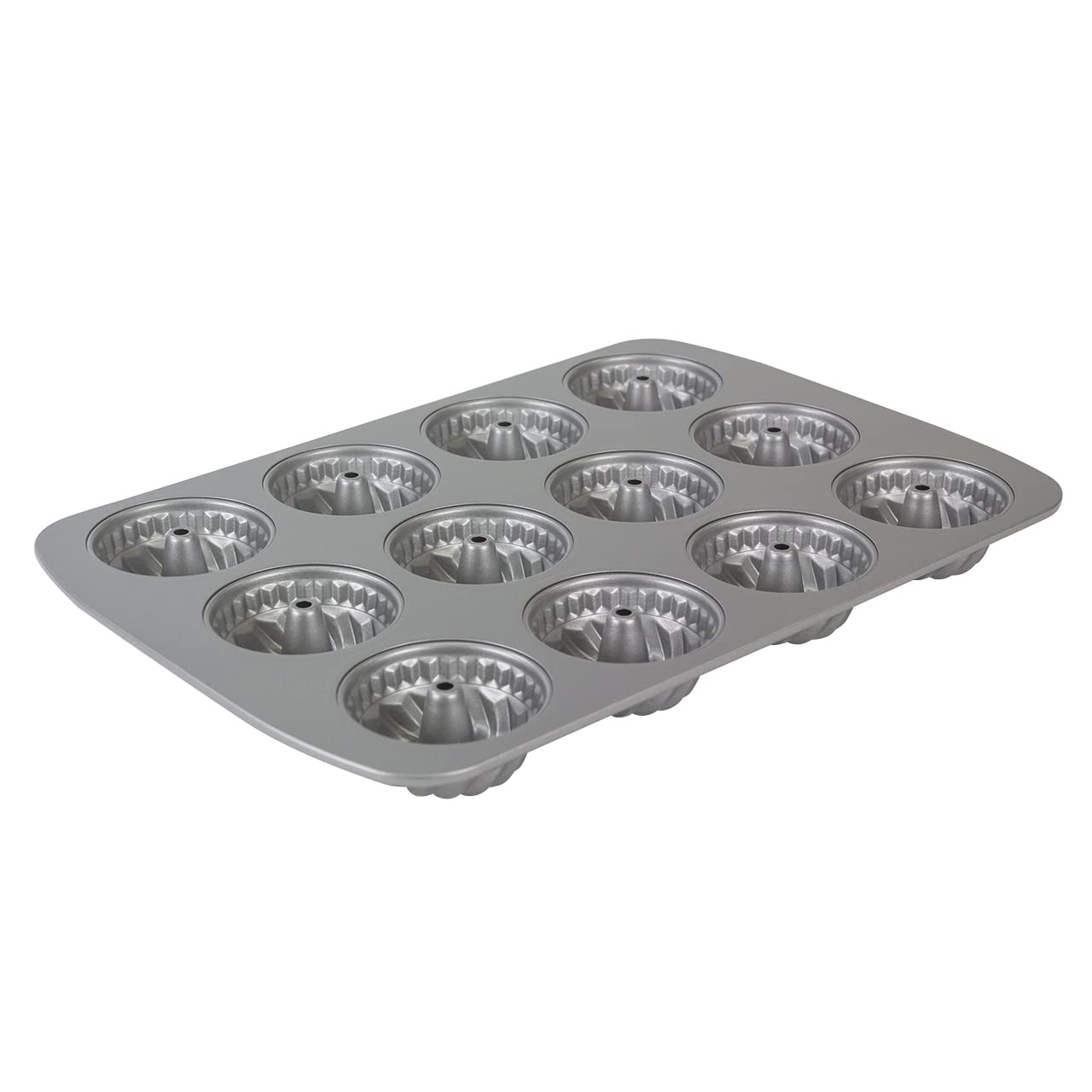 PME Non Stick 12 Cup Mini Fluted Ring Pan, Carbon Steel, CSB123, Silber, 5x12x0.5 inches - Image 3