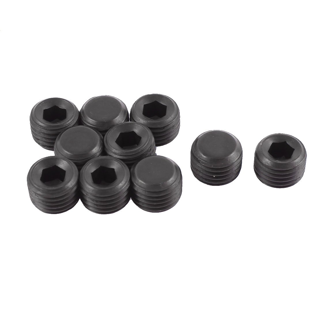 Uxcell Men's Black Sourcingmap M14x1.5mm Pitch Hex Socket Set Cap Point Grub Screws 10Pcs