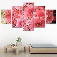 SIGNWIN 5 Panel Canvas Wall Art Modern Art Bouquet Colorful Cool Floral Group Multicolor Photography Realism Romantics for Home Decorations Ready to Hang - 60