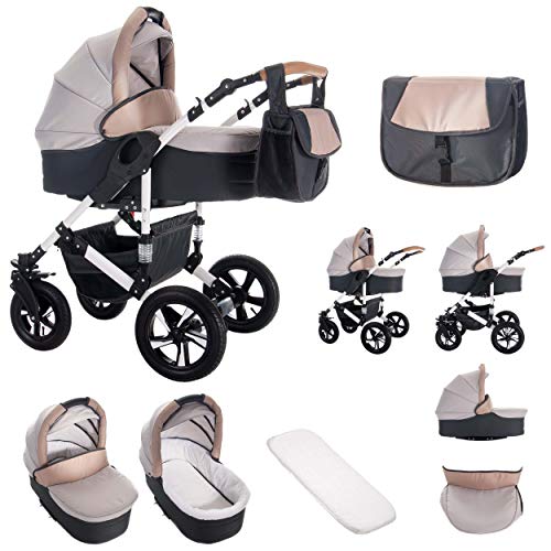 Bebebi myVARIO | 3 in 1 Kombi Kinderwagen Set | Luftreifen | Farbe: myHoney