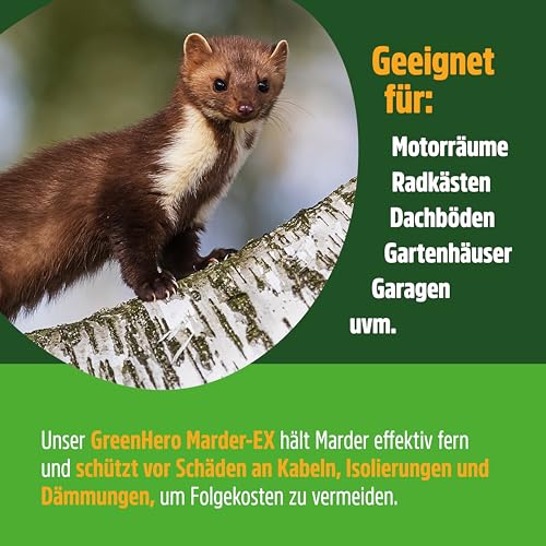 Green Hero Marder-EX Anti Marderspray 500ml Marderabwehr fürs Auto schnelles und effektives Marderabwehrspray, Marderschreck Auto Spray, zum Fernhalten von Marder