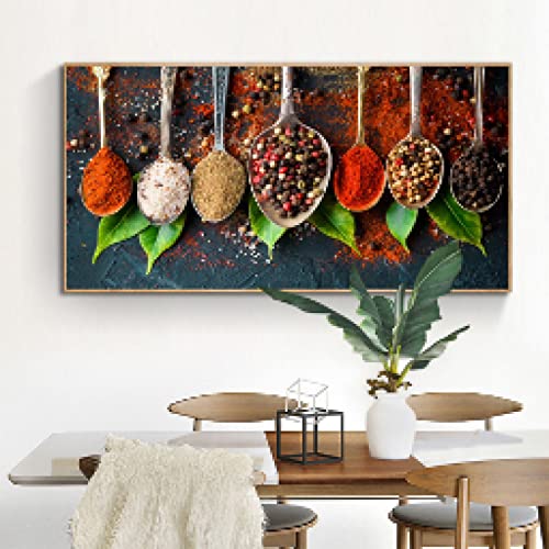 Tableau cuisine herbes épices moderne : poster mural de 40x80cm - 2