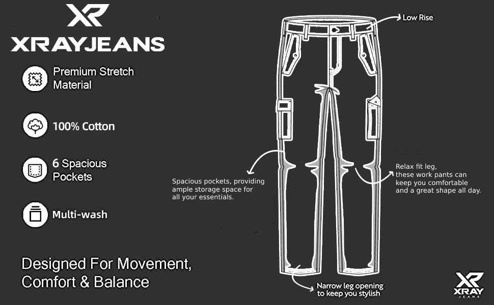 X RAY Mens Cargo Pants, Soft Cotton W/Deep Pockets & Belt Cargo Pants for Men Work and Travel - Image 8