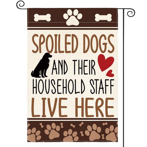 AVOIN colorlife Dog Lover Welcome Garden Flag 12x18 Inch Outside