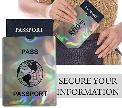 RFID Blocking Sleeves (Set of 16 Credit Card Protector Sleeves + 4 Passport Holders, 8 Unique Colourful) Identity Theft Protection Travel Case Set(multicolored-20)2