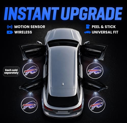 Image of LED Car Door Light - Officially Licensed NFL Wireless Projector - Show Your Team Pride - Battery Powered, Easy Install