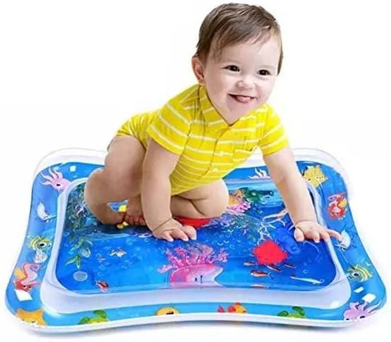Aldor Baby Kids Water Playmat, Inflatable Tummy Time Leakproof Play Mat Toy, Fun & Activity Play Center for Toddlers, Portable & Travel Friendly, Infant Gift idea for Boy Girl, Indoor and Outdoor Crawling Kids Floor Mat, Water Bed, Random Designs