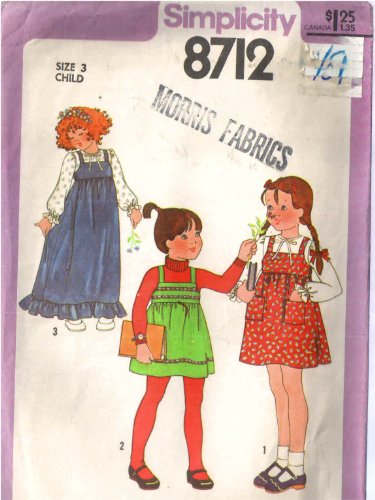 Patron couture de pull à volants fille Simplicity 8712 style rétro