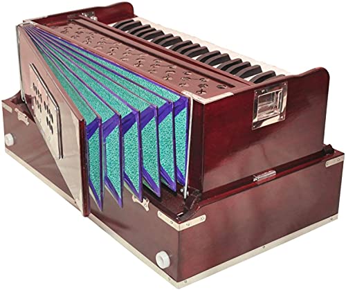 Image of Best Folding Harmonium, 9 Stopper, 7 Bellow, 42 Key, Two Reed(Bass-Male),3 1 /2 Octave,Coupler, Harmonium with Free Padded Bag