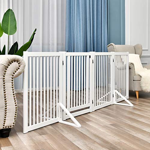 Welland Triangle Support Feet Set Of 2 For 360 Degree Configurable Gate Collection, Solid Pine Wood, Easy To Install, 2 Pairs Of Safety Fence Feet For Freestanding Pet Gates, White (Only Feet) #TOP3