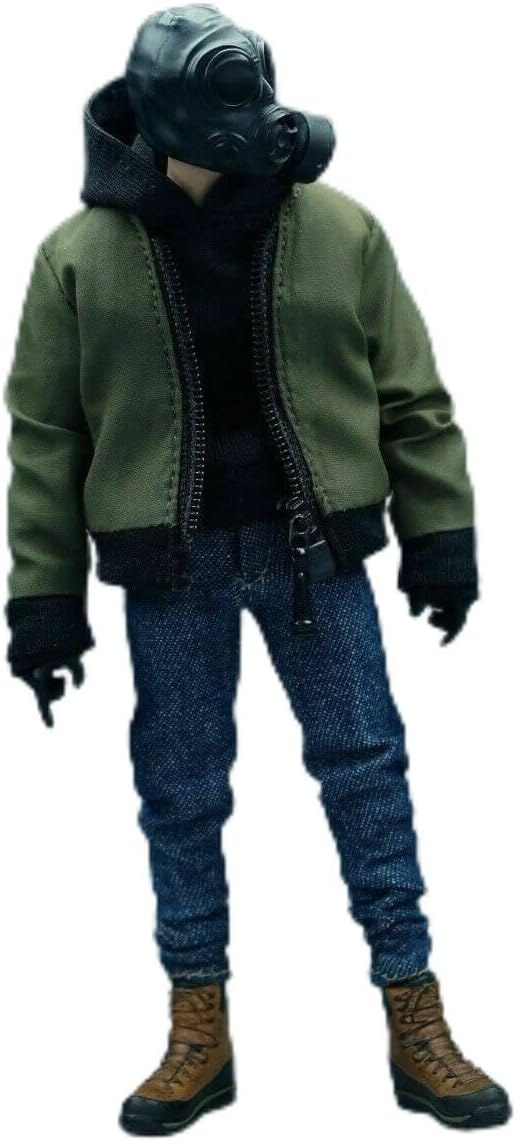 1/12 Scale Trendy Jacket Blue Jeans Boots Shoes Model Clothes for 6" Action Figure Body Accessories (Jacket + Jeans)