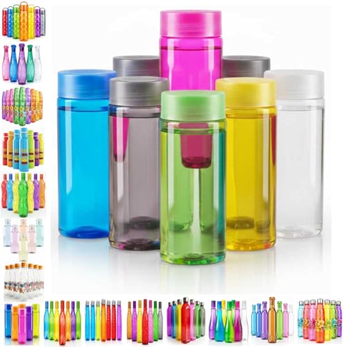 Image of RED WIND Unbreakable 1 Litre Transparent Water Bottles | Pack of 12 | Multicolor | Leakproof Screw Cap | BPA-Free | Bottles for Fridge, Gym, Home, Office, School and Travel