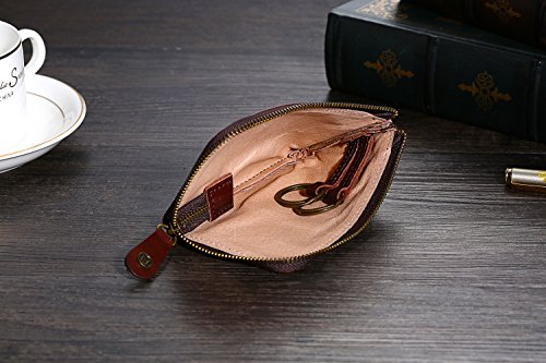 Porte-clés en cuir véritable Aeacus Cronus & Rhea marron - 5