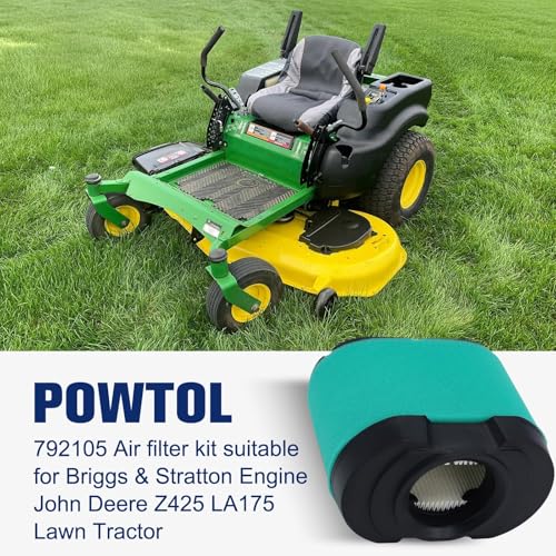 Powtol 792105 593435 Air Filter for John Deere MIU11515 GY21057 Z425 Z246 D160 D170 Maintenance Kit BS 16-27 HP V-Twin Engines - Thumbnail 2