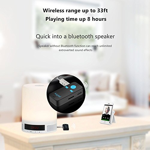 Bluetooth Receiver Adapter, Aigital Portable Bluetooth Hands Free Car Kit Audio Receiver Adapter Wireless Music Player, Easy Operation and Connection, Supports TF Card MP3 Play