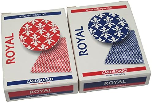 Dal Negro Red/Blue Playing Cards Poker Size Standard Index - 2 Deck Setup