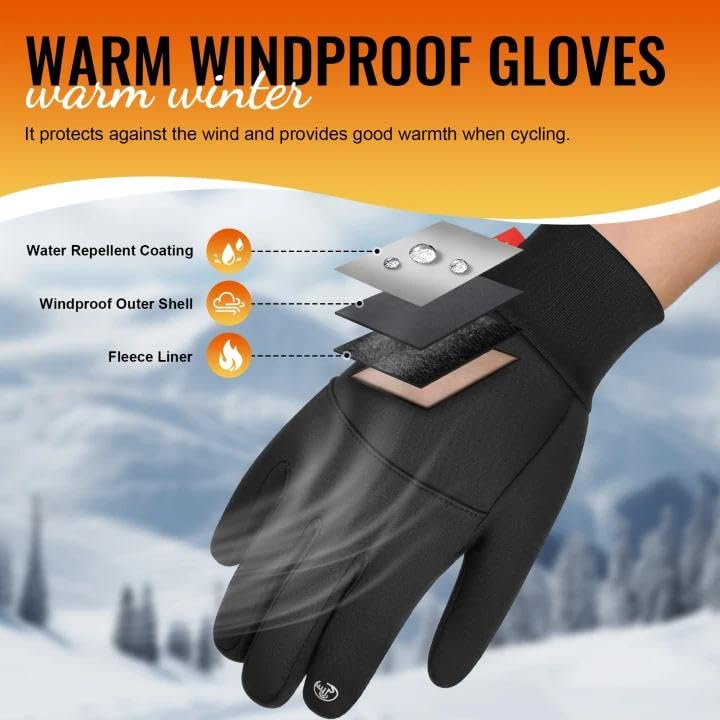 Cevapro Winter Gloves for Men Women Warm Touchscreen Running Gloves - image 4