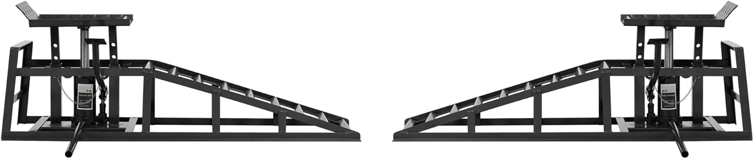 Auto Car Truck Service Ramps Lifts with Pedal, Garage Car Lift Hydraulic Ramps 5 Ton,Automotive Hydraulic Lift Repair Frame Lift(2 Pack) Black Color