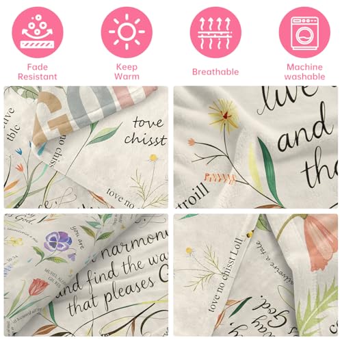 Image of Christian /Inspirational /Religious /Spiritual /Birthday Gifts for Women /Adults, First Holy Communion Gifts for Girls, Soft Throw Blankets for Women 40 inchx 50 inch