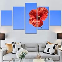 SIGNWIN 5 Panel Canvas Wall Art Bright Flowers for Home Decorations Ready to Hang - 60