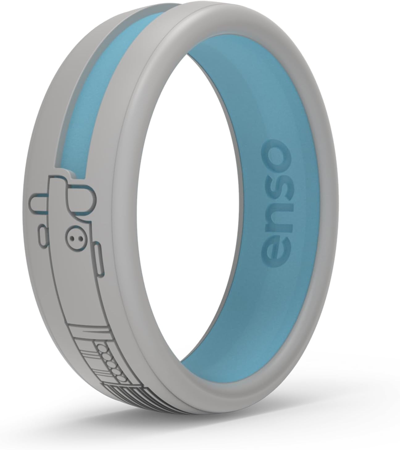 Enso Rings Star Wars Lightsaber Collection - Dualtone Silicone Ring - Etched Design - Comfortable, Breathable, and Safe, 7 UK, Silicone, No Gemstone,