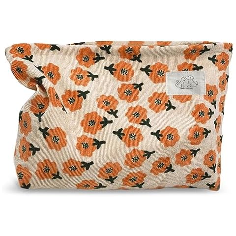 HAPPYHEIDI Floral Makeup Bag for Travel Cover