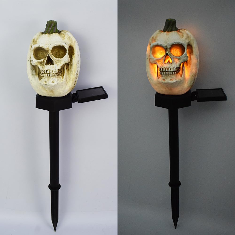 YZYOE LED Solar Calabaza Cráneo Luz de tierra — lámpara decoración de la atmósfera