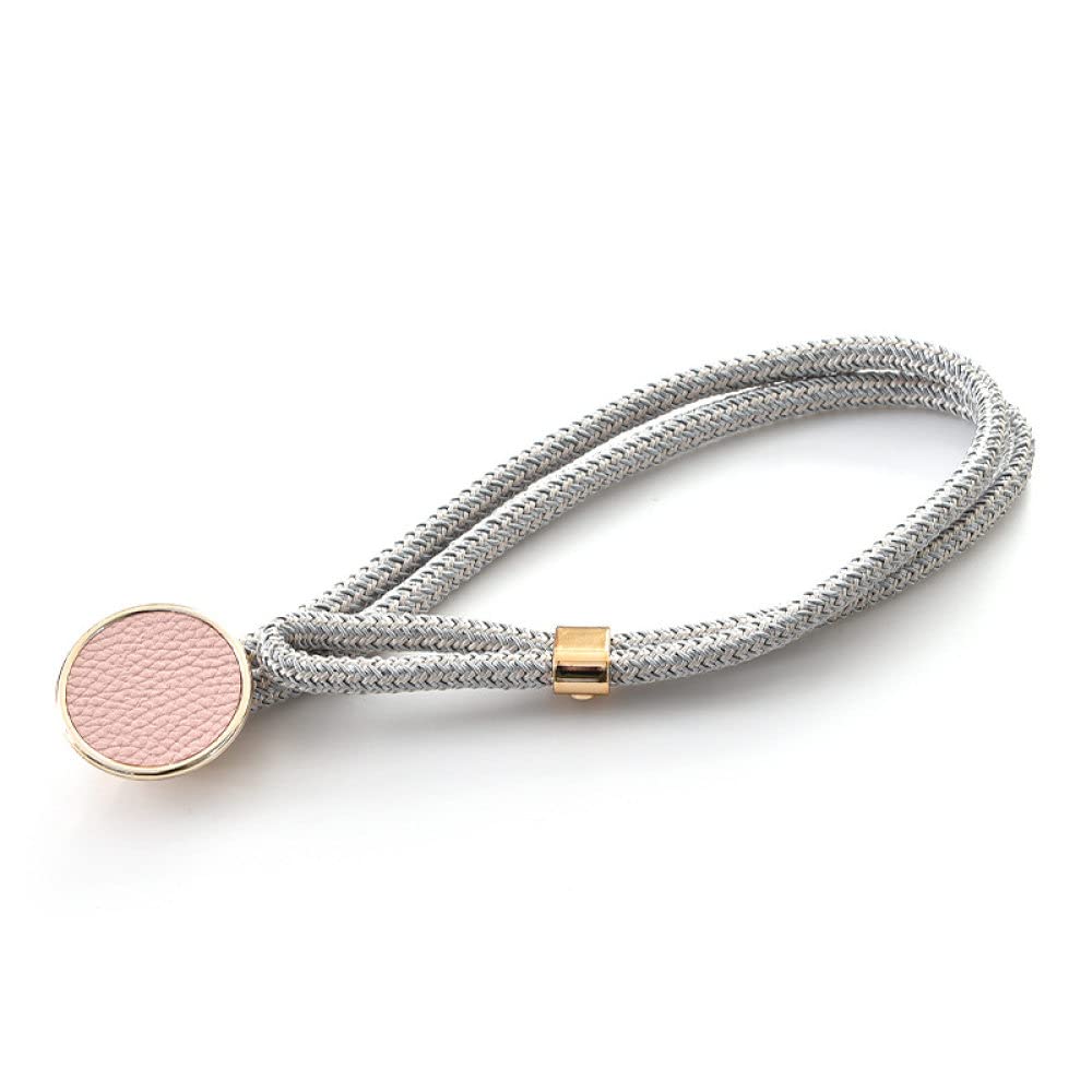 Embrasses de rideaux à pompons cuir rose pour fixer vos doubles rideaux sans percer
