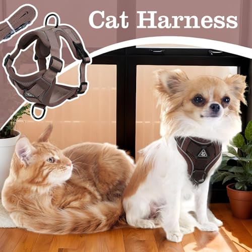 Arnés para gatos a prueba de escape ajustable con costuras reflectantes 4