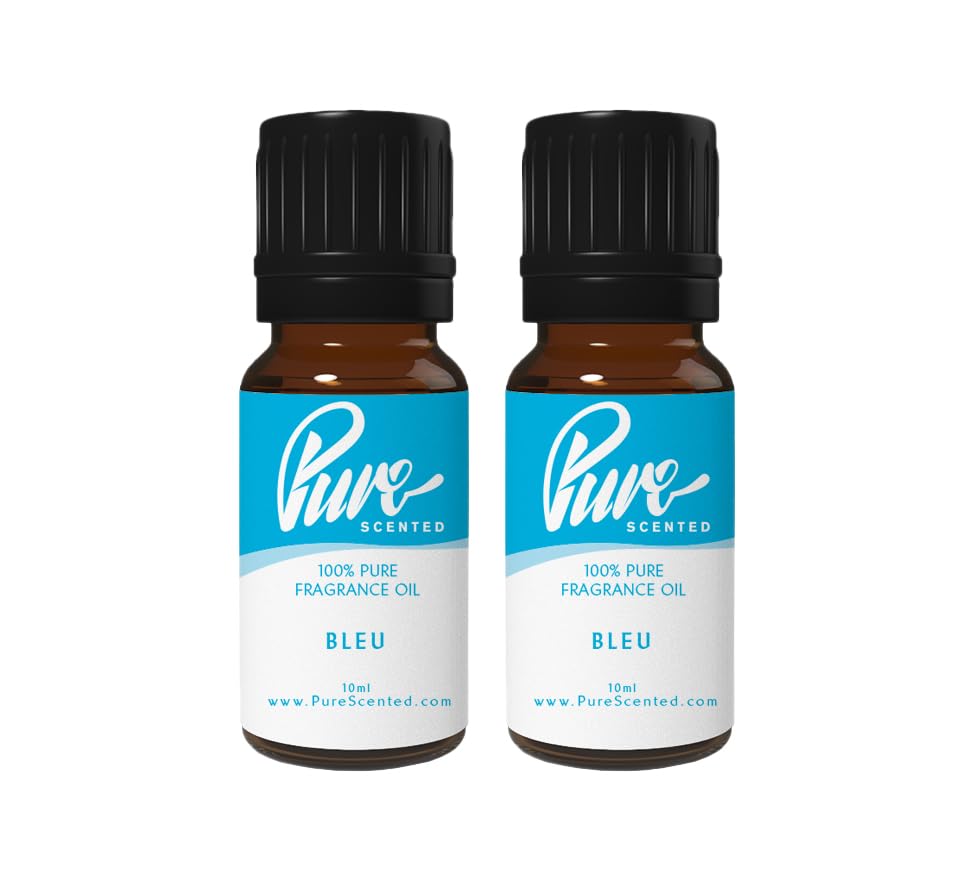 Pure Scented 20ml Fragrance Oils - 2 x 10ml Suitable for Candles, Soaps, Slime, Diffusers, Cosmetics, Wax Melts, Designer (2 x 10ml, Bleu)