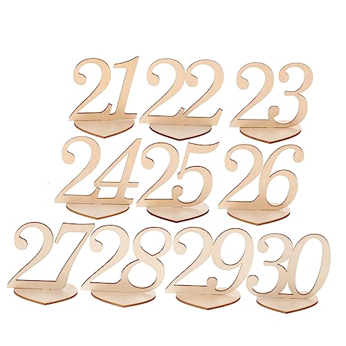 PRETYZOOM 10 Pcs Heart Shaped Wooden Table Numbers Wedding Reception Seating Cards for Party Catering Stable Elegant Design for Easy Guest Seat Identification