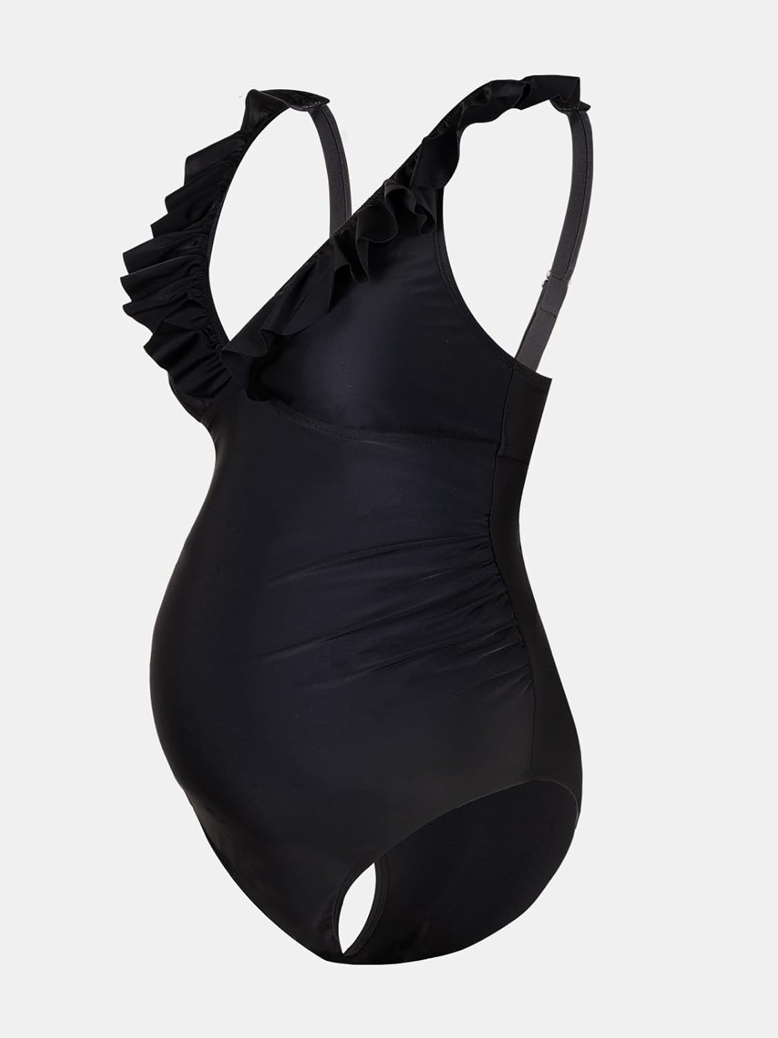 CUPSHE Women Swimsuit Maternity One Piece Bathing Suit Deep V Neck Ruffle Back Tie Ruching Adjustable Straps Swimwear - Image 5