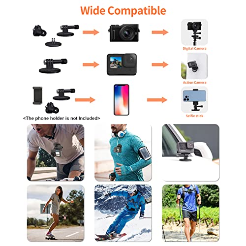 Mingzhe BH-06 Magnetic Sports Camera Neck Holder Mount Quick Release com Adaptador de Parafuso de 1/