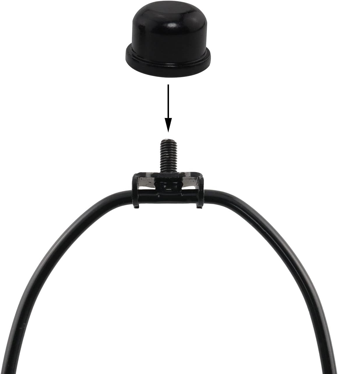 4PCS 1/4-27 Solid Lamp Finials Caps Tapped of Tops for Lamp Shade Holder Harp Decoration, Black